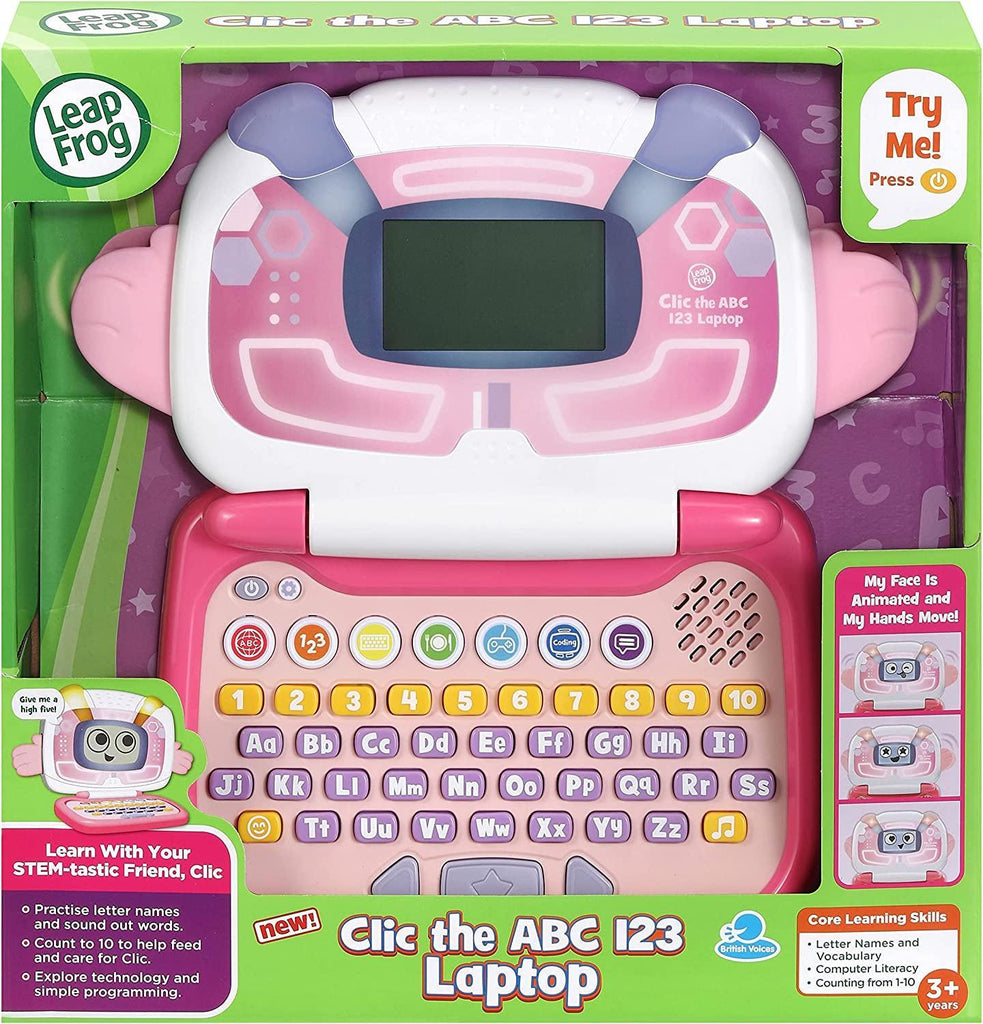 LeapFrog Clic the ABC 123 Laptop - Pink - TOYBOX