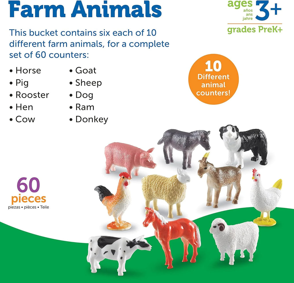 Learning Resources Farm Animal Counters (Set of 60) - TOYBOX Toy Shop