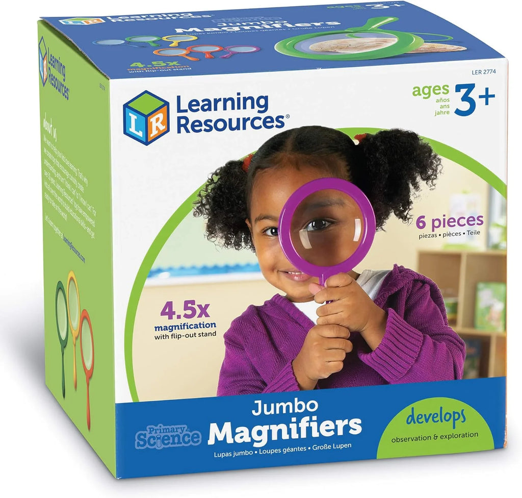 Learning Resources Primary Science Jumbo Magnifiers, Set of 6 - TOYBOX Toy Shop
