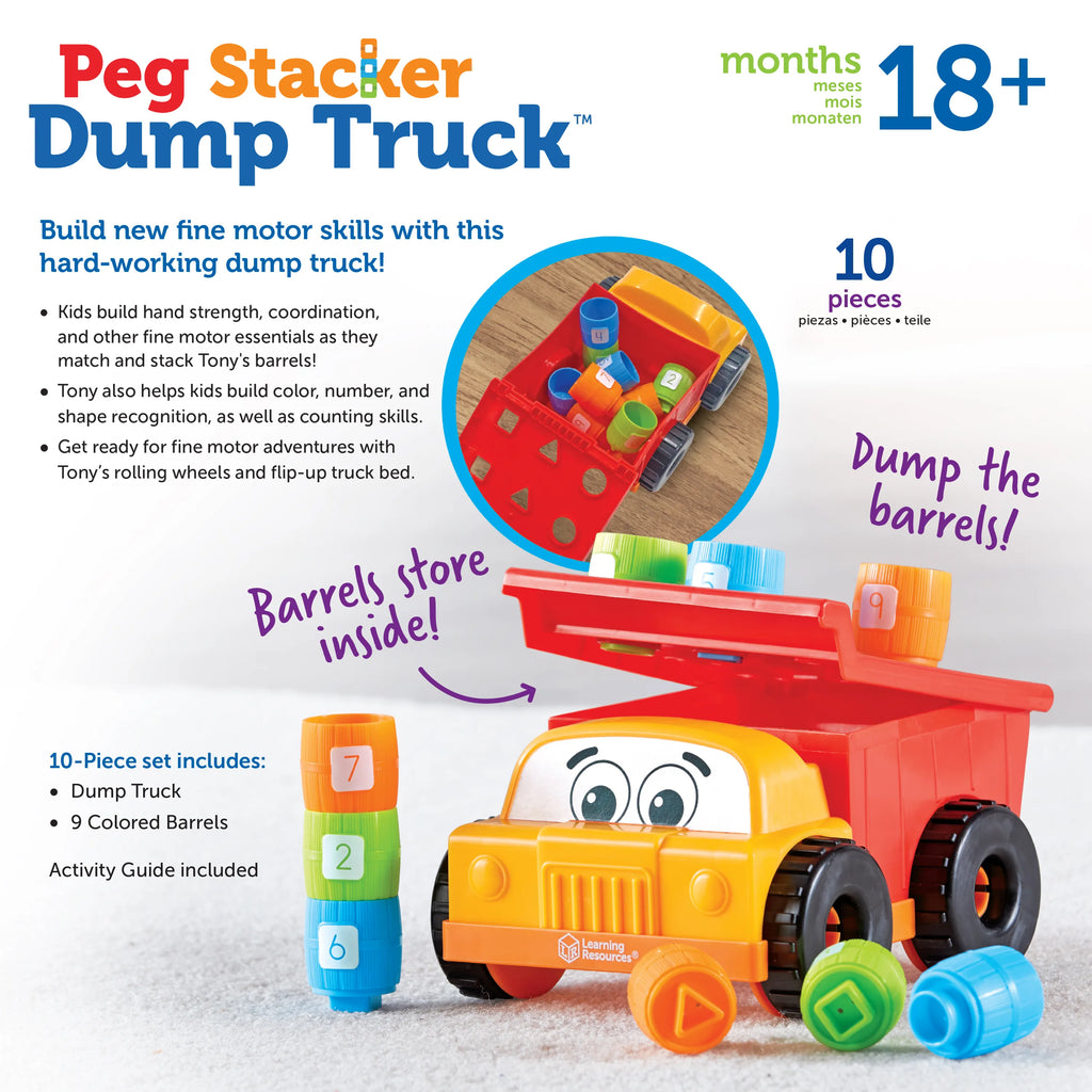Learning Resources Tony the Peg Stacker Dump Truck - TOYBOX Toy Shop