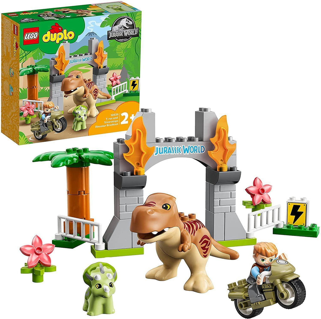 LEGO DUPLO 10939 T-Rex and Triceratops Dinosaur Breakout - TOYBOX Toy Shop