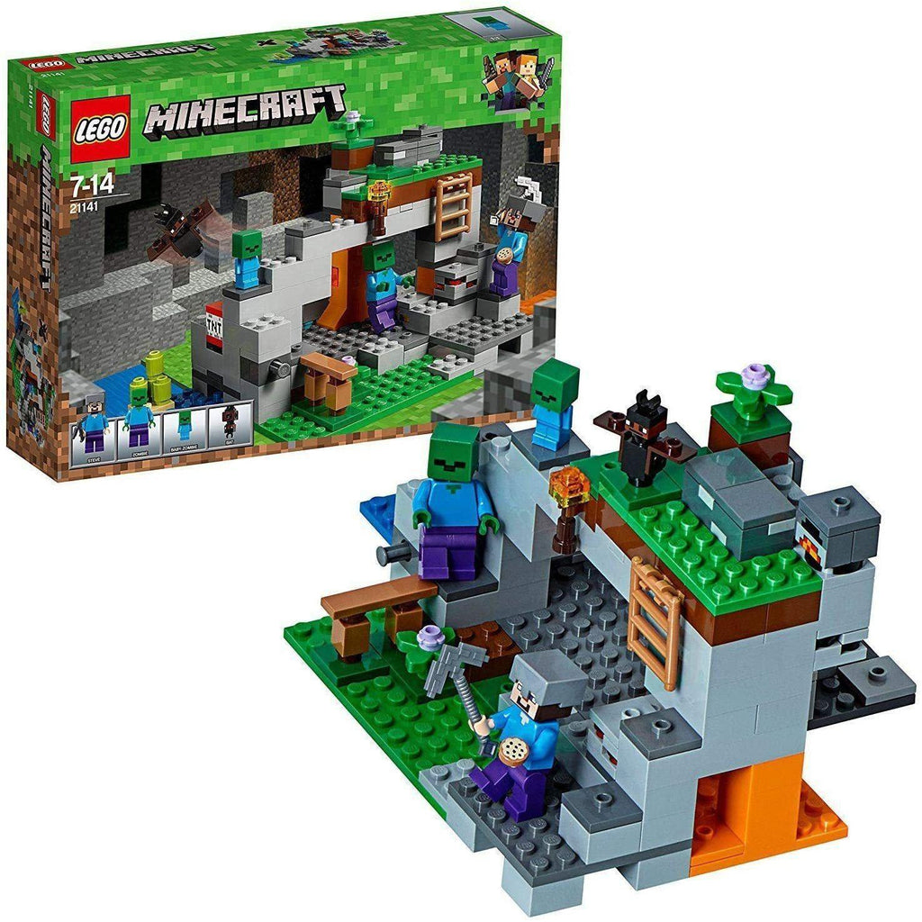 LEGO MINECRAFT 21141 The Zombie Cave Adventures Building Set with Steve, Zombie and Baby Zombie Minifigures - TOYBOX Toy Shop