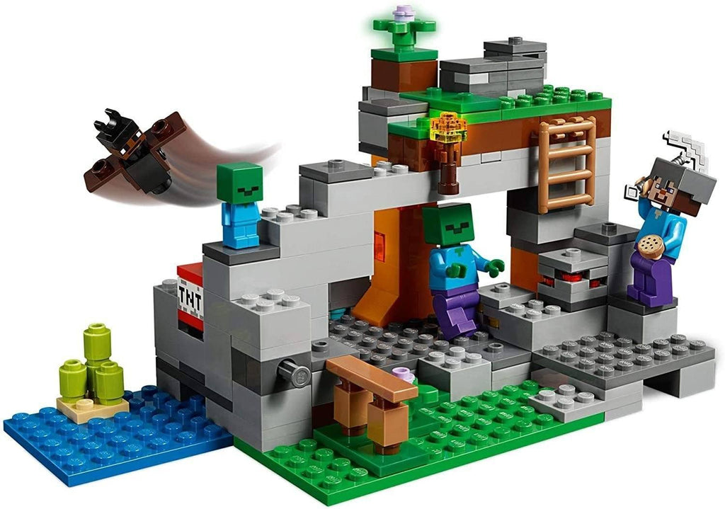 LEGO 21141 MINECRAFT The Zombie Cave Adventures Building Set with Steve, Zombie and Baby Zombie Minifigures - TOYBOX