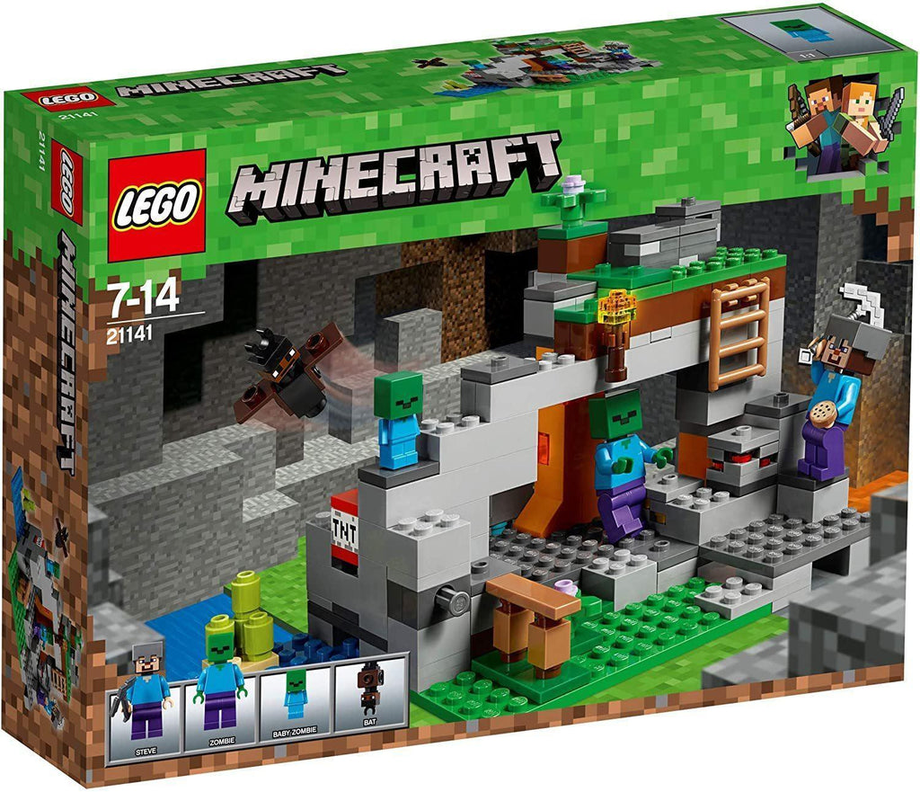 LEGO 21141 MINECRAFT The Zombie Cave Adventures Building Set with Steve, Zombie and Baby Zombie Minifigures - TOYBOX