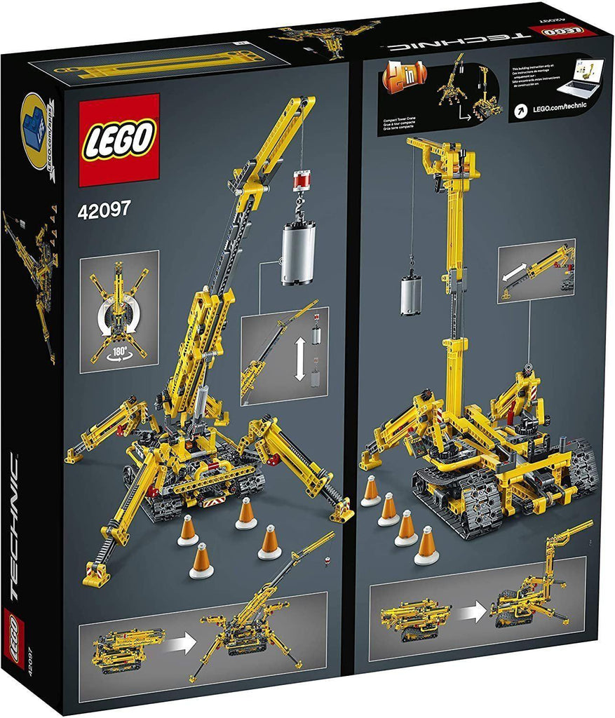 LEGO 42097 TECHNIC Compact Crawler Crane and Tower Crane, 2 in 1 Spiderlike Model, Construction Set - TOYBOX