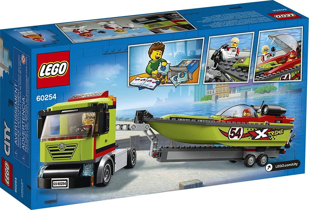 LEGO CITY 60254 Race Boat Transporter Fun Building Set for Kids - TOYBOX Toy Shop