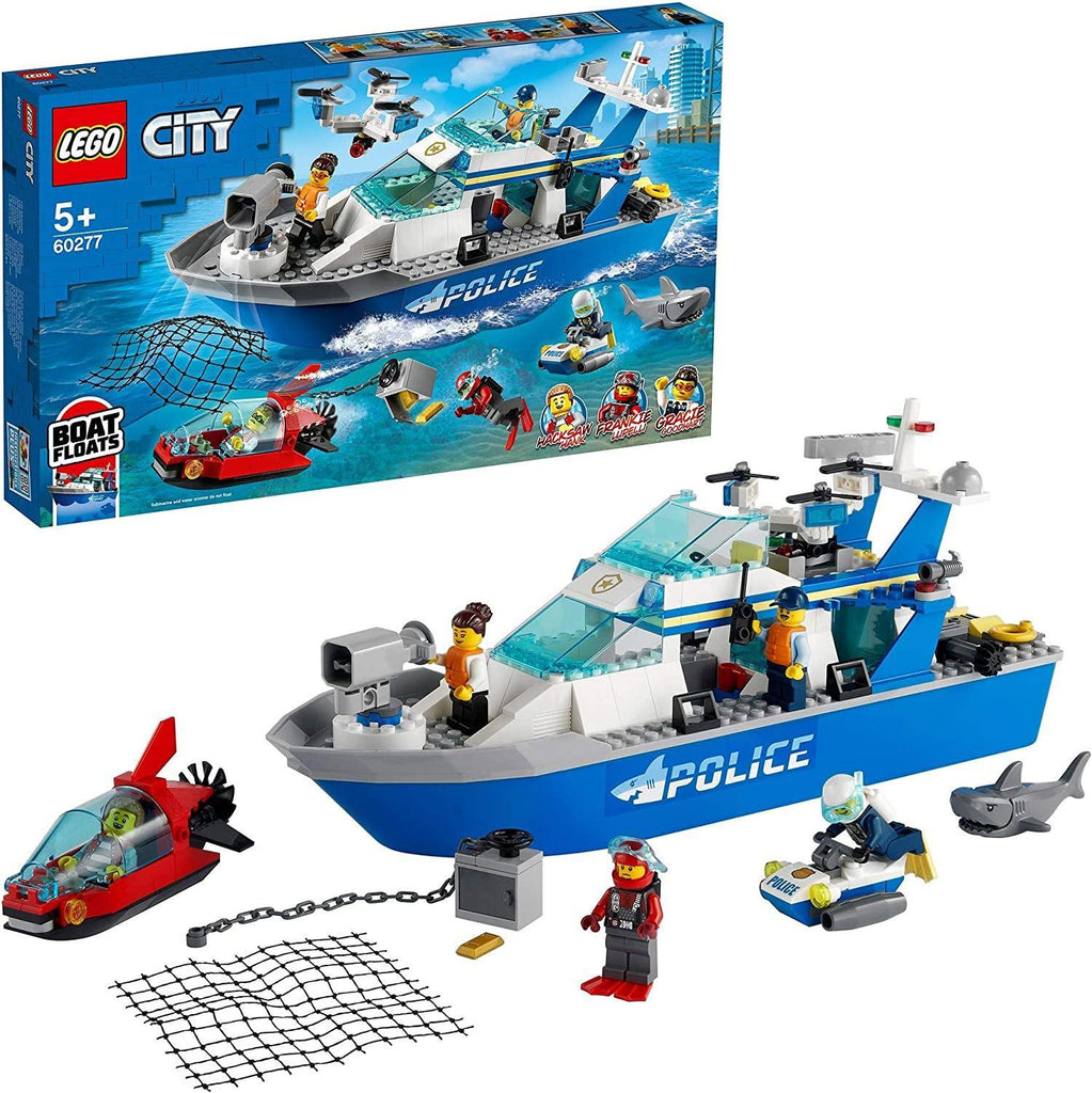 LEGO CITY 60277 Police Patrol Floating Boat and Drone - TOYBOX Toy Shop