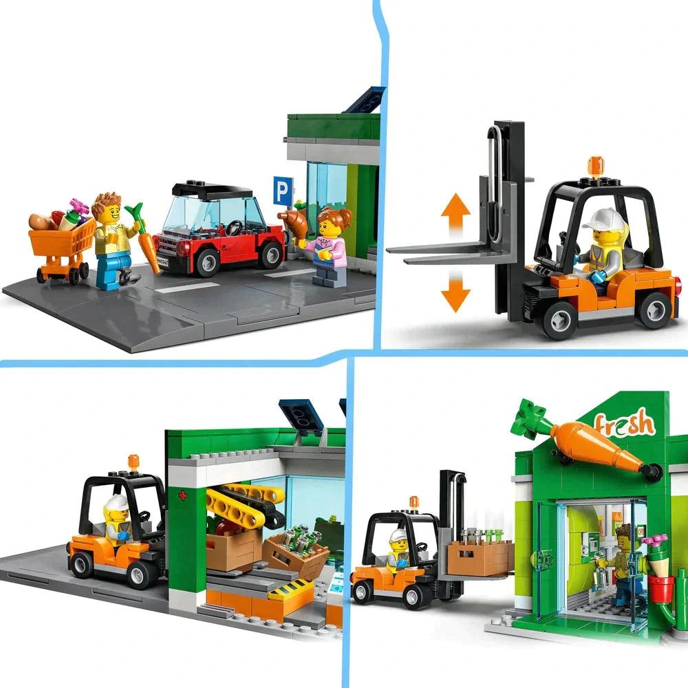 LEGO CITY 60347 Grocery Store Set with Toy Car & Road Plate - TOYBOX Toy Shop
