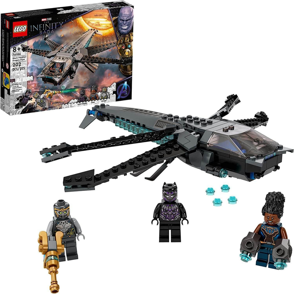 LEGO MARVEL 76186 Marvel Black Panther Dragon Flyer Building Kit Toy - TOYBOX Toy Shop