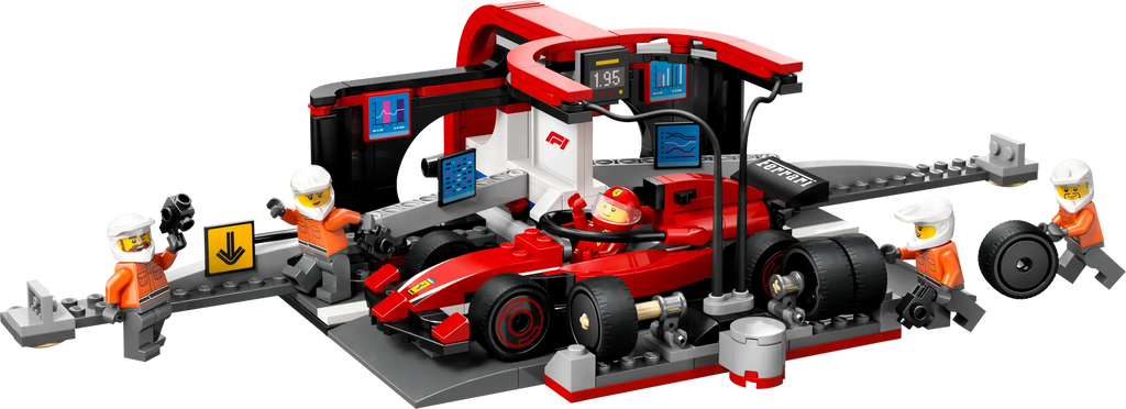 LEGO City 60443 F1® Pit Stop & Pit Crew with Ferrari Car
