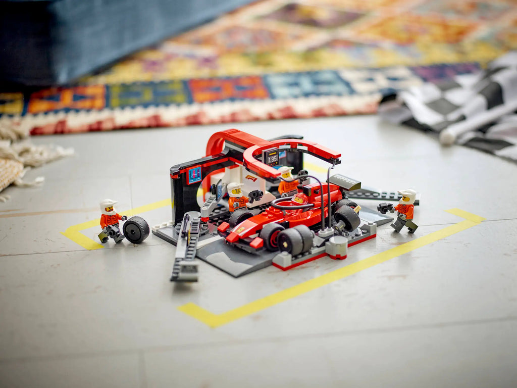 LEGO City 60443 F1® Pit Stop & Pit Crew with Ferrari Car