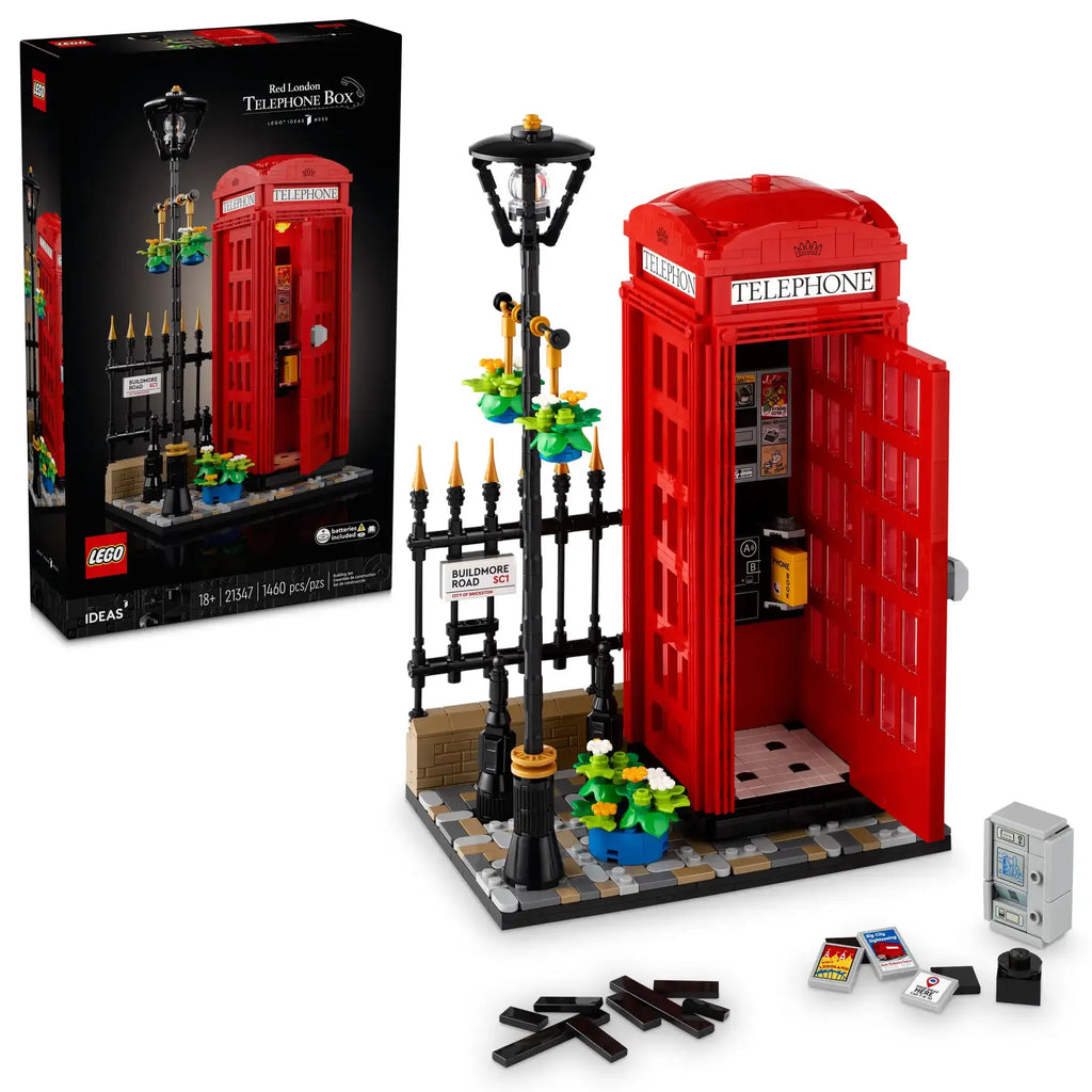 LEGO IDEAS 21347 Red London Telephone Box - TOYBOX Toy Shop