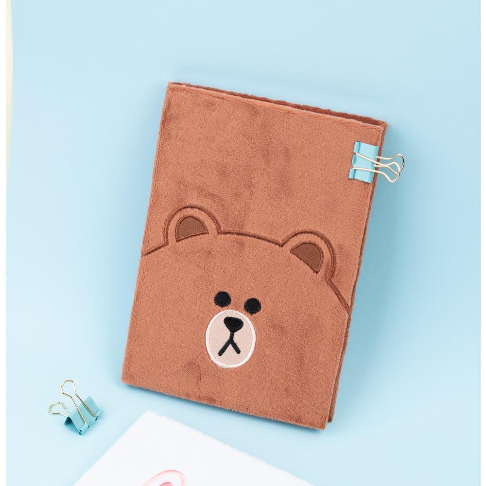 Line Friends A5 Plush Notebook - Brown - TOYBOX Toy Shop