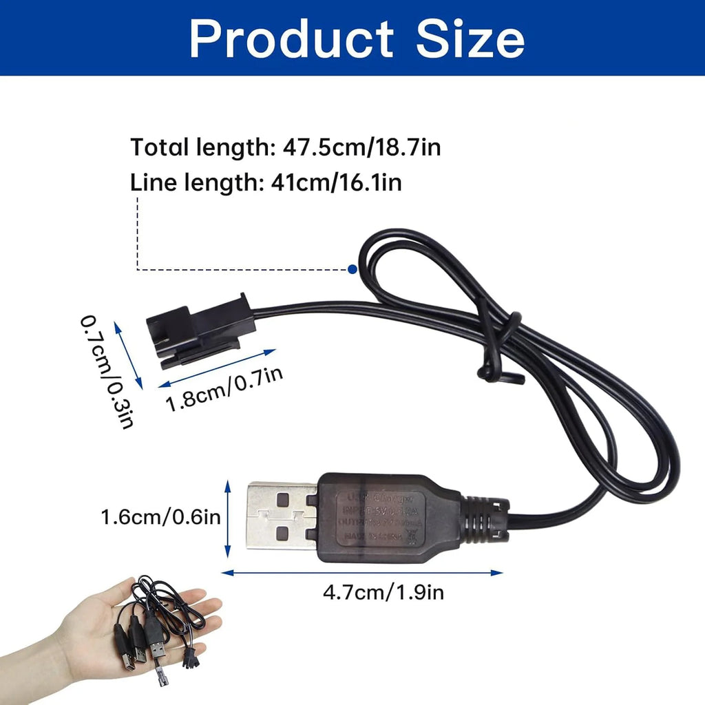 Lithium USB Battery Charger 3.7V 400mA 2-PIN - TOYBOX Toy Shop