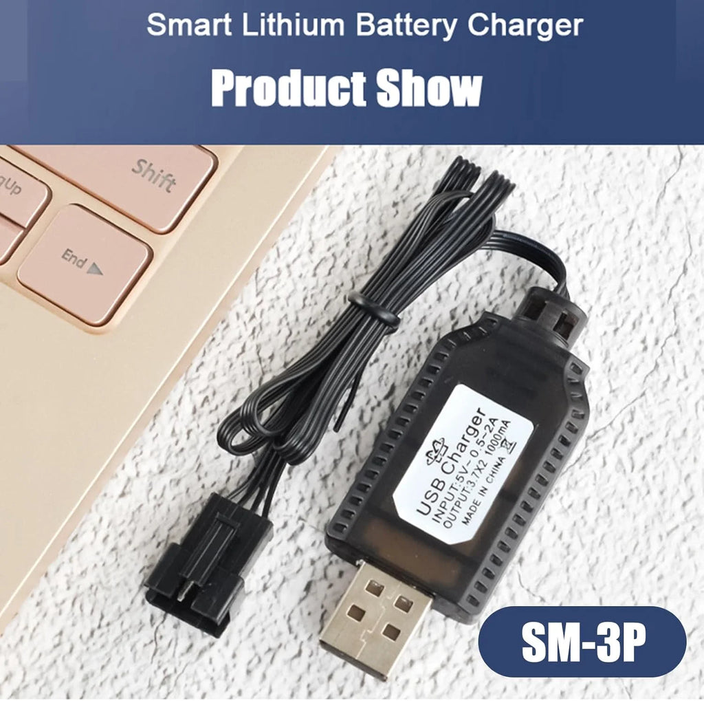 Lithium USB Battery Charger 7.4V 1000mA 3-Pin - TOYBOX Toy Shop