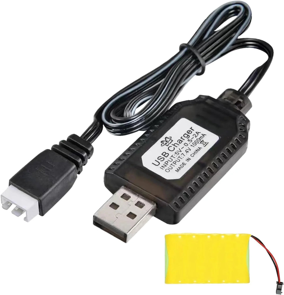 Lithium USB Battery Charger 7.4V 1000mA 3-Pin - TOYBOX Toy Shop