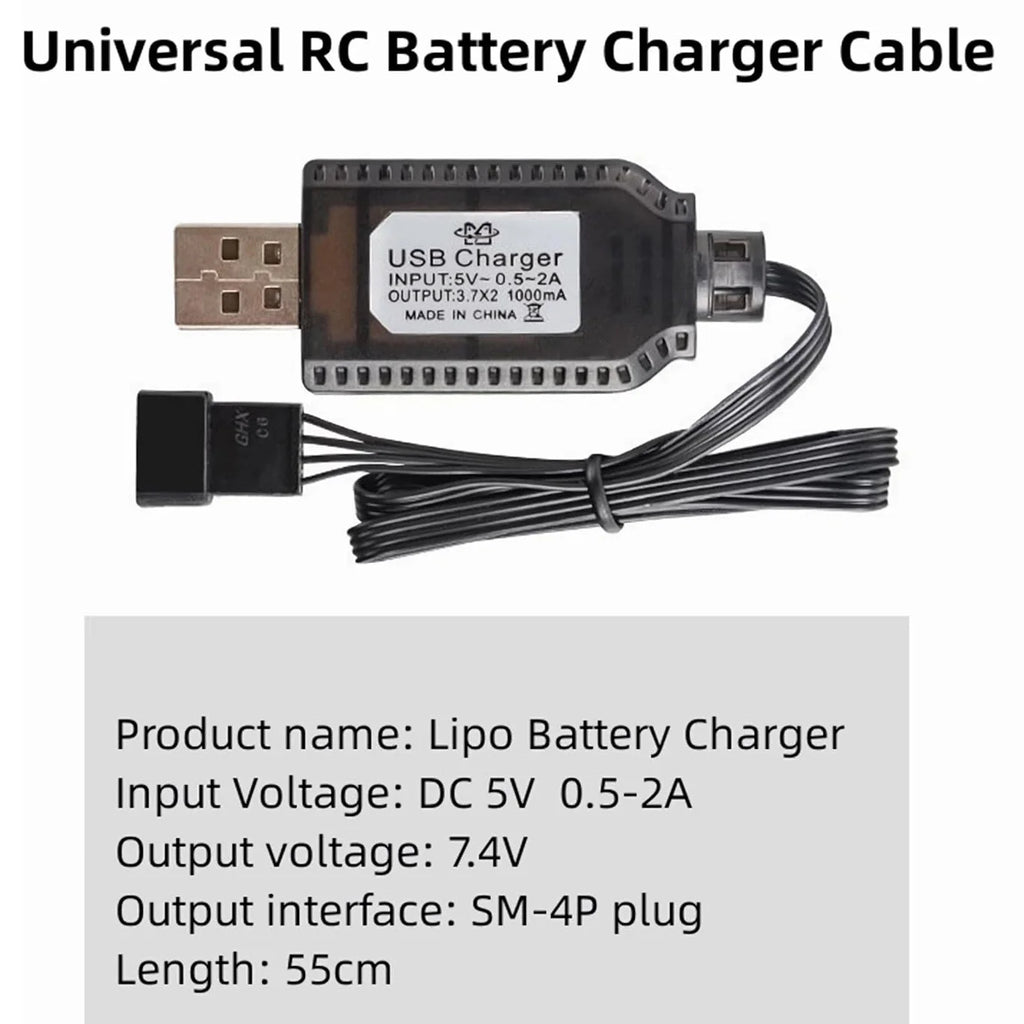 Lithium USB Battery Charger 7V 500mA 4-PIN - TOYBOX Toy Shop