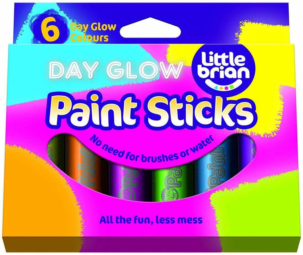 Little Brian Day Glow Paint Sticks 6 Pack - TOYBOX