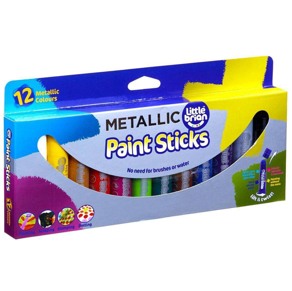 Little Brian Metallic Paint Sticks 12 Pack - TOYBOX