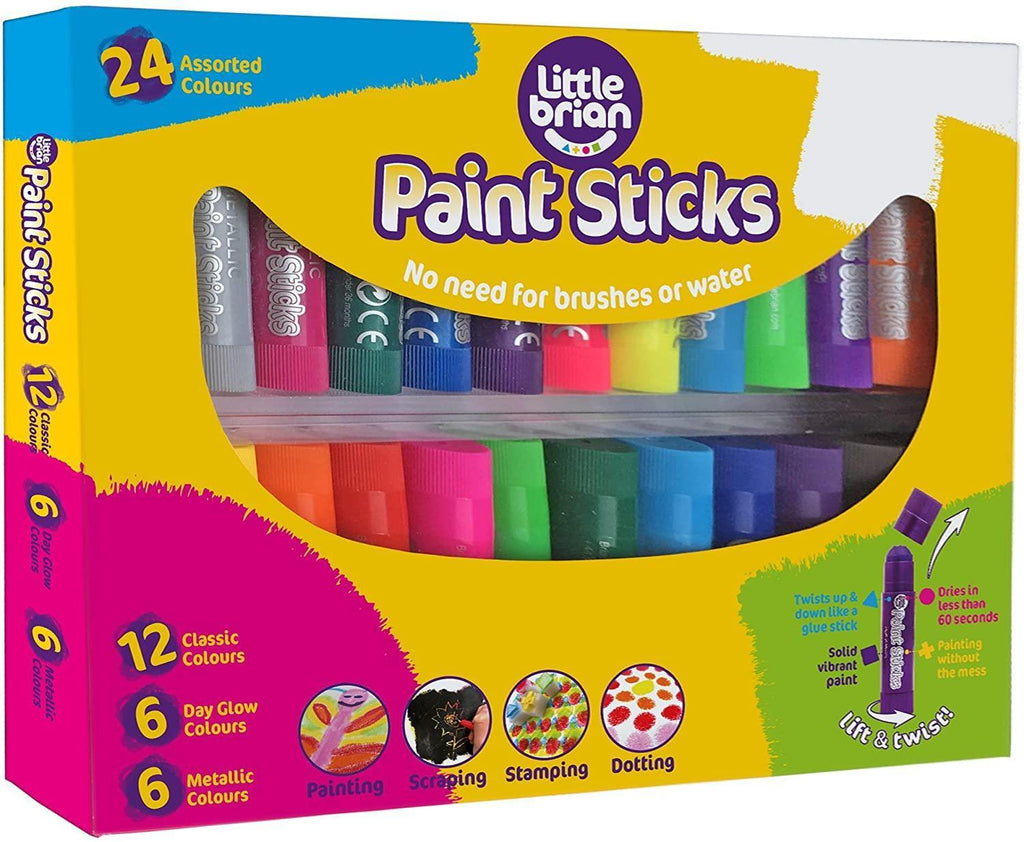 Little Brian Metallic Paint Sticks 24 Pack - TOYBOX