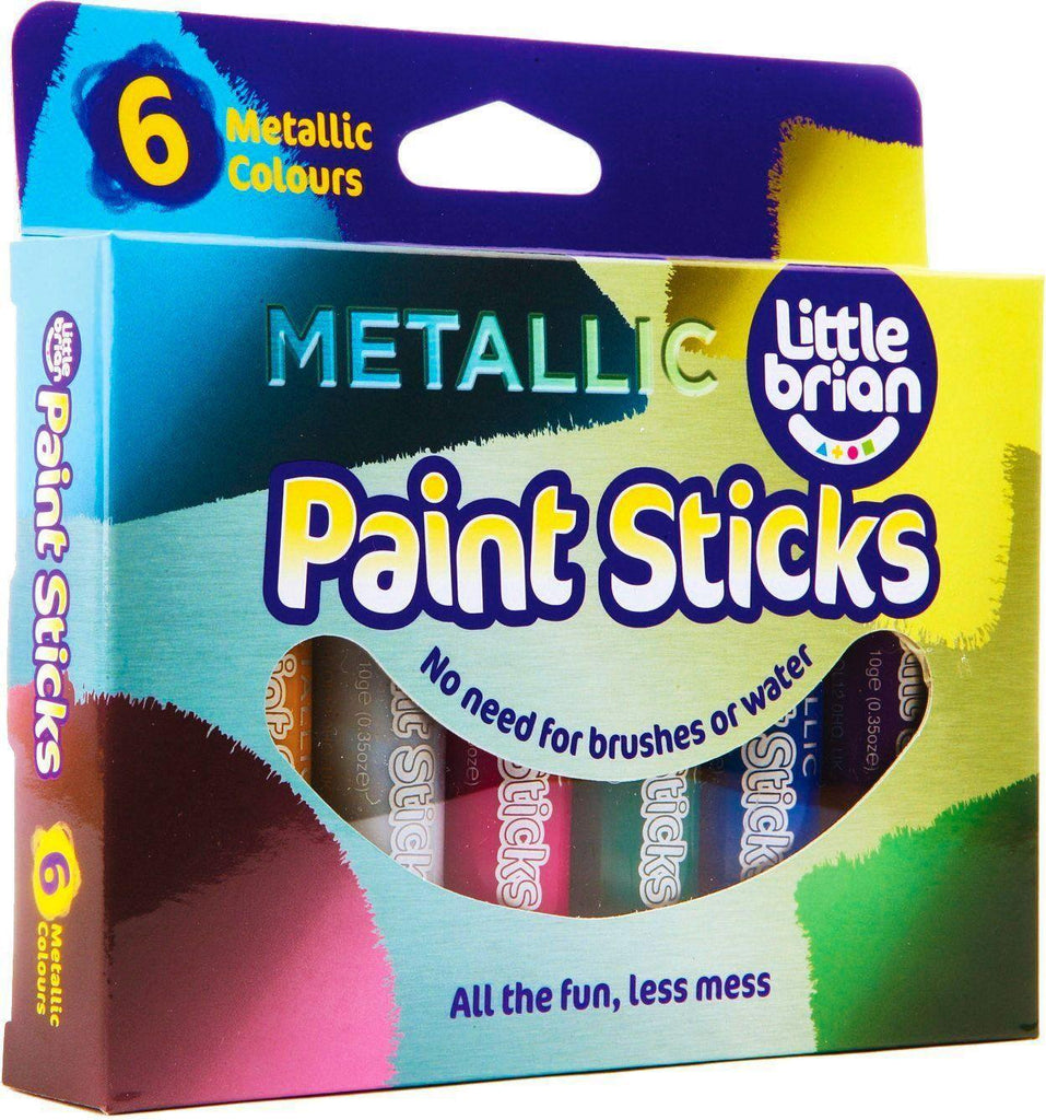 Little Brian Metallic Paint Sticks 6 Pack - TOYBOX
