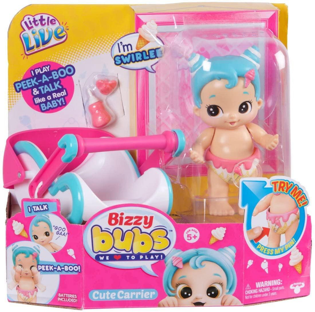 Little Live Bizzy Bubs Cute Carrier Swirlee Baby Doll With Sound - TOYBOX Toy Shop