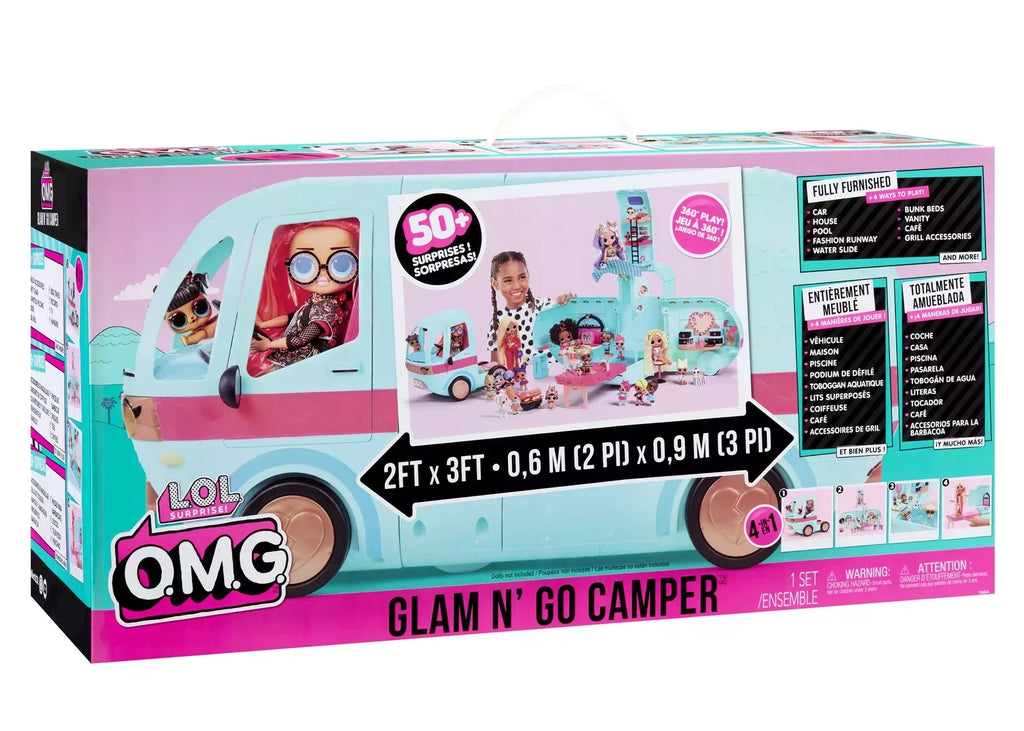 LOL Surprise! 2-in-1 Glamper Fashion Camper with 55+ Surprises Dolls Accessories
