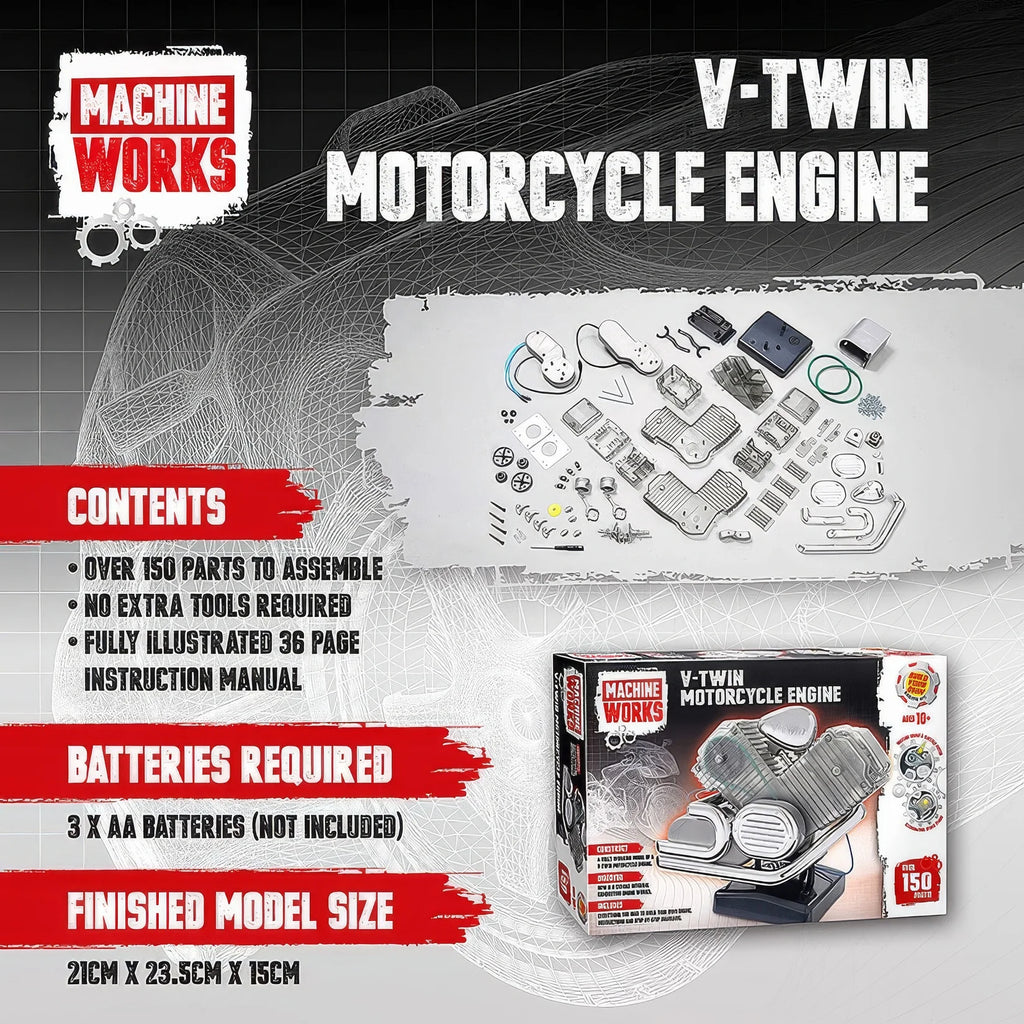 Machine Works V-Twin Motorcycle Engine - TOYBOX Toy Shop
