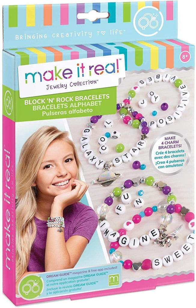 Make it Real Block 'n’ Rock Jewellery Charm Bracelets Making Kit - TOYBOX Toy Shop