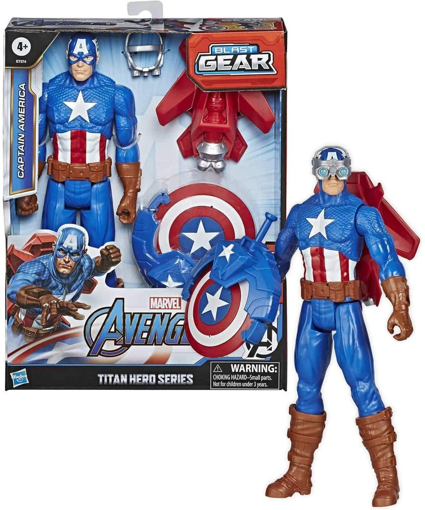 Marvel Avengers Titan Hero Series Blast Gear Captain America, 30-cm - TOYBOX Toy Shop