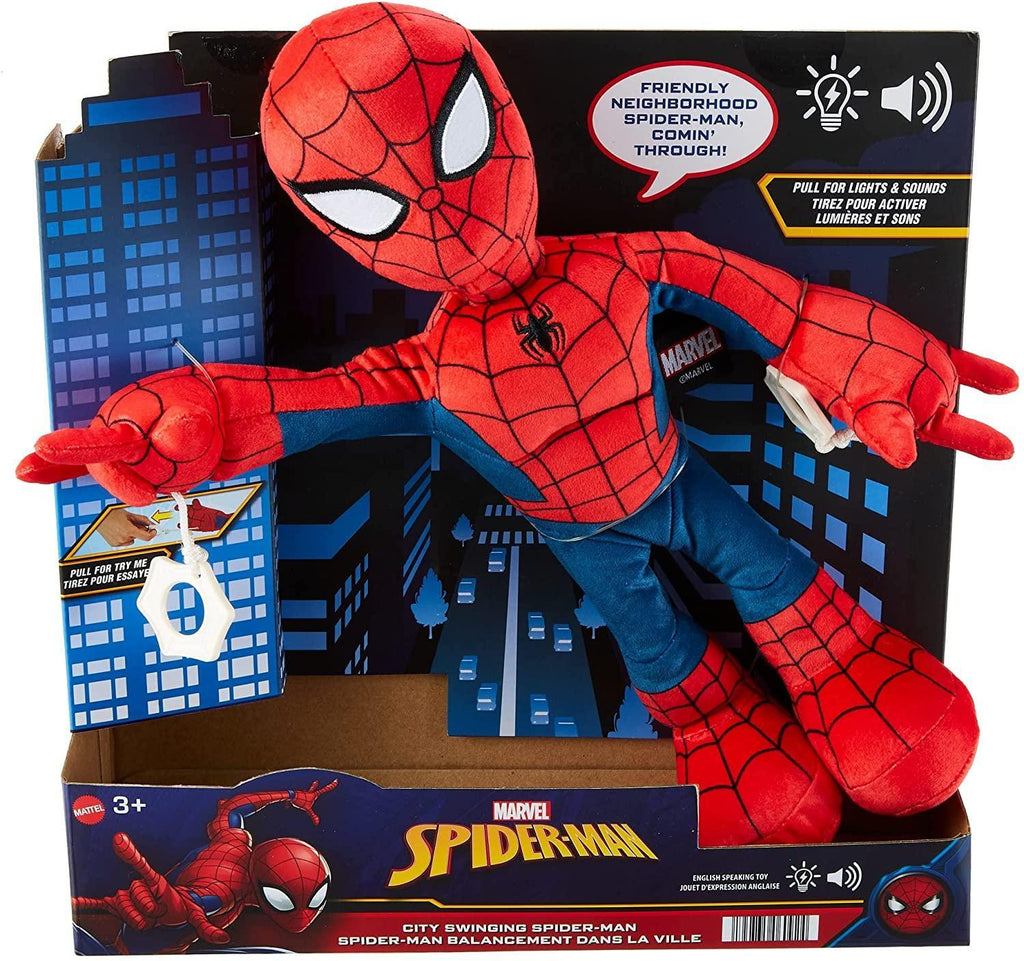 Marvel City Swinging Spider-Man Plush Figure - TOYBOX