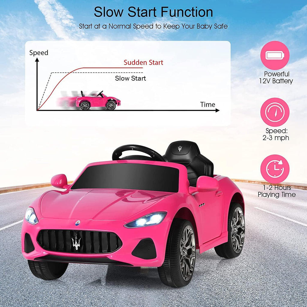 Maserati GranCabrio 12V Battery Ride-on Car with Remote Control - Pink - TOYBOX Toy Shop
