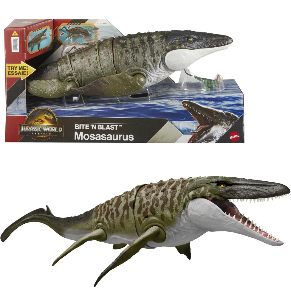 Jurassic World Rebirth Bite 'n Blast Mosasaurus Dinosaur