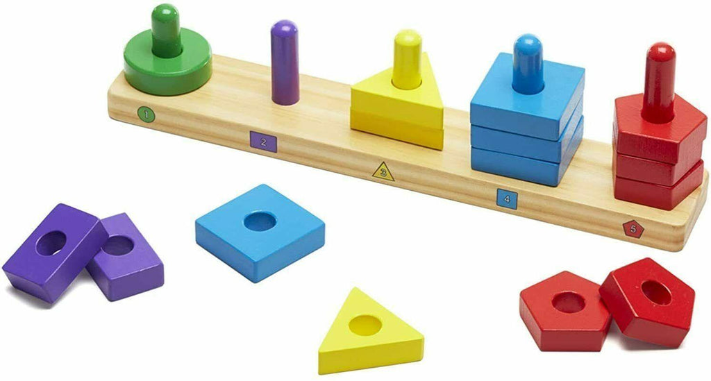 Melissa & Doug 10379 Stack and Sort Board Wooden Educational Toy - TOYBOX