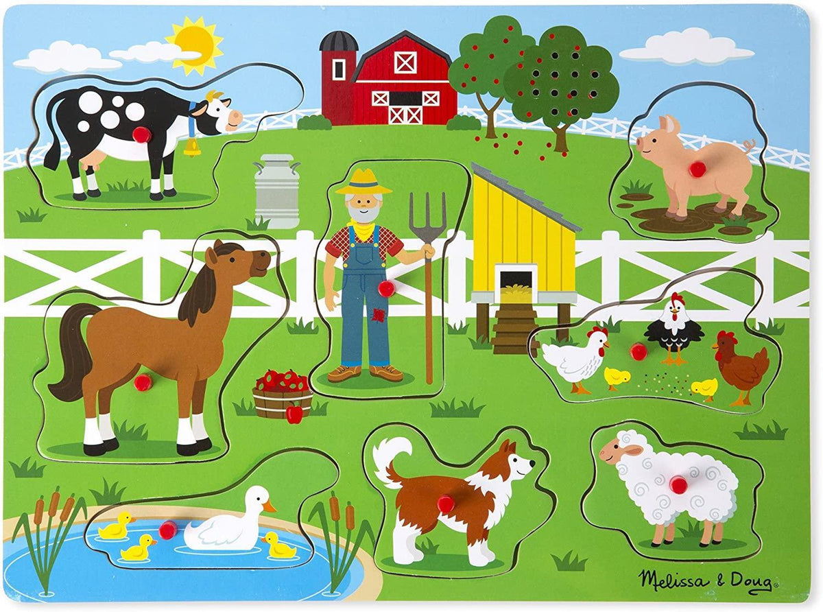 Puzzle Sonoro Old Macdonald's Farm &ndash; Melissa &amp; Doug &ndash; 8 Pezzi Per Bambini 2+ Anni