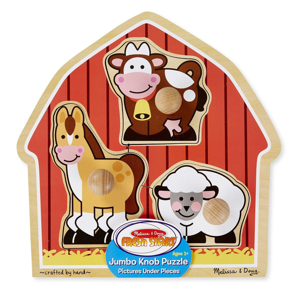 Melissa & Doug 12054 Barnyard Animals Jumbo Knob Puzzle - 3 Pieces - TOYBOX
