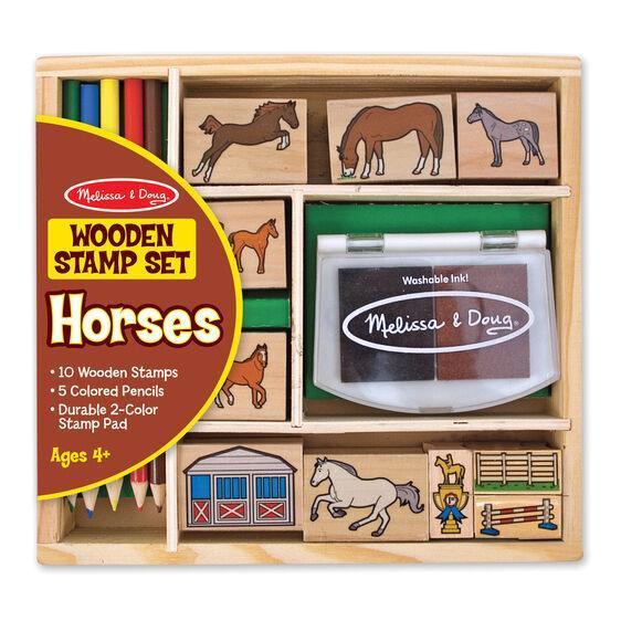 Melissa & Doug 12410 Wooden Stamp Set - Horses - TOYBOX Toy Shop