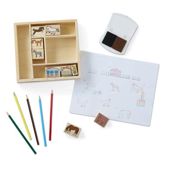 Melissa & Doug 12410 Wooden Stamp Set - Horses - TOYBOX Toy Shop
