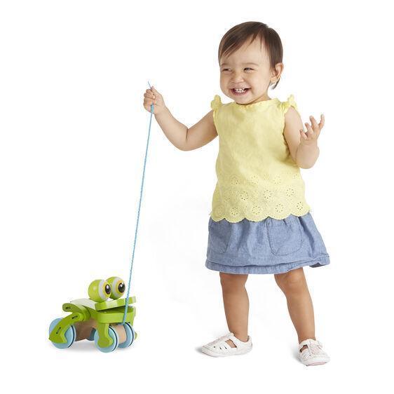 Melissa & Doug 13205 First Play Frolicking Frog Wooden Pull Toy - TOYBOX