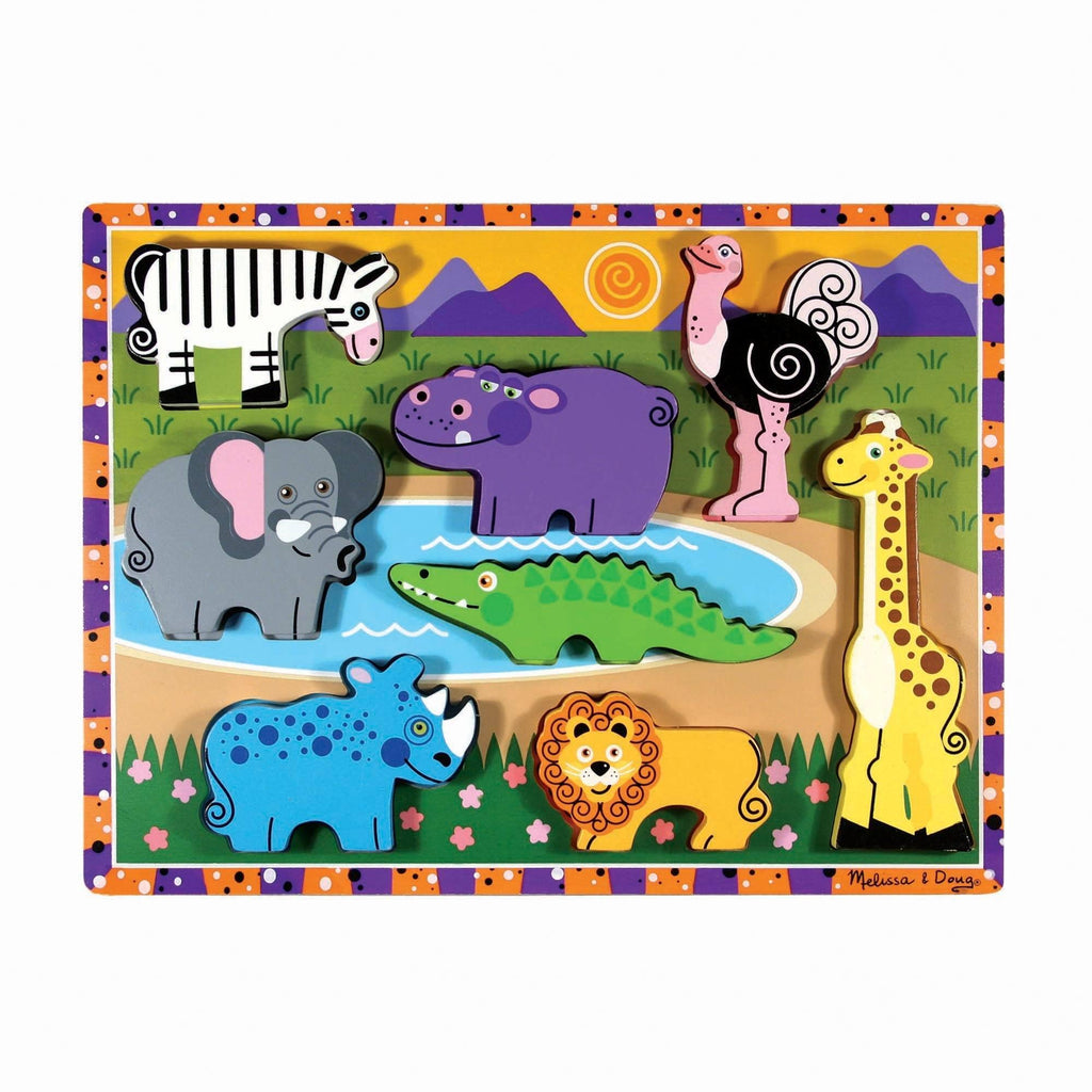 Melissa & Doug 13722 Safari Chunky Puzzle - 8 Pieces - TOYBOX Toy Shop