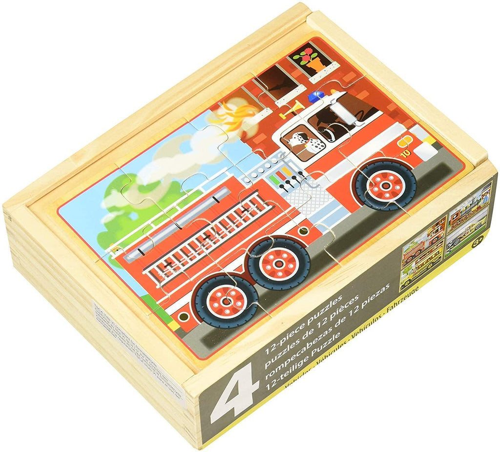 Melissa & Doug 13794 Vehicle Puzzles in a Box - TOYBOX
