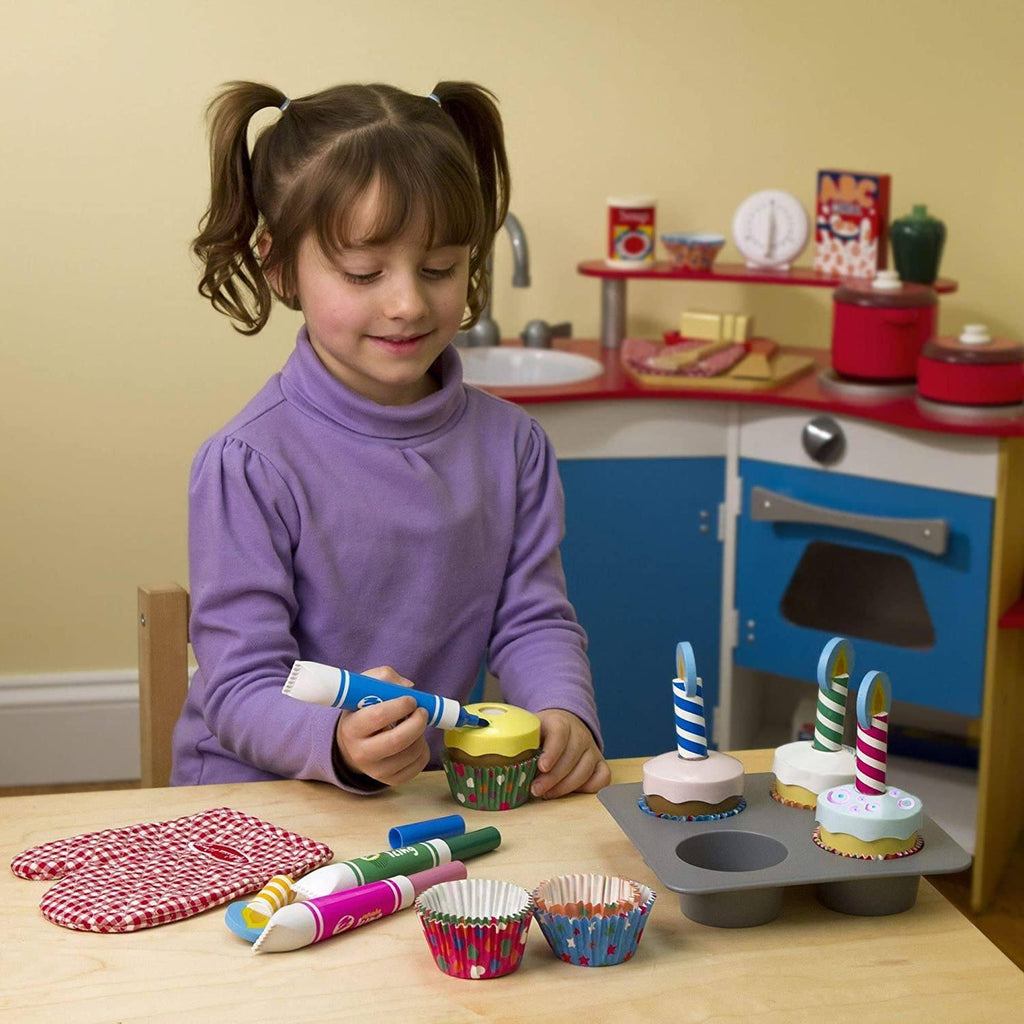 Melissa & Doug 14019 Wooden Cupcake Set - TOYBOX Toy Shop