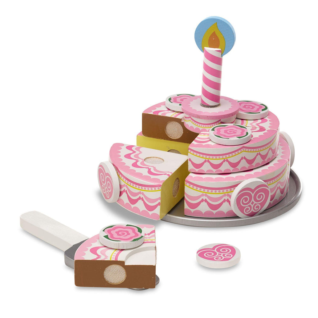 Melissa & Doug 14069 Triple-Layer Party Cake - Wooden Play Food - TOYBOX Toy Shop