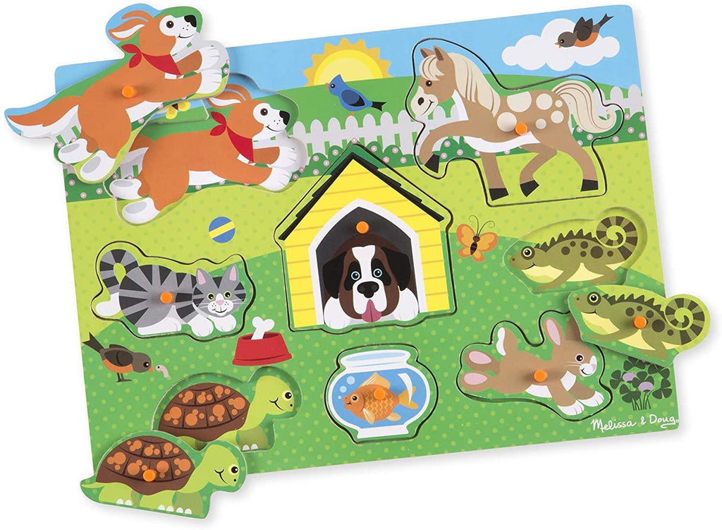 Melissa & Doug 19053 Pets Peg Puzzle - 8 Pieces - TOYBOX Toy Shop