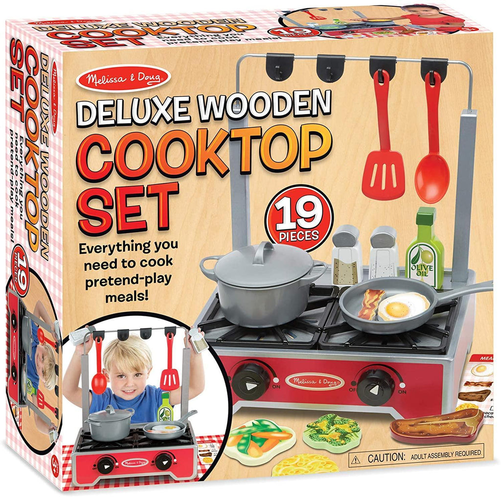 Melissa & Doug 19288 Deluxe Wooden Cooktop Set - TOYBOX Toy Shop