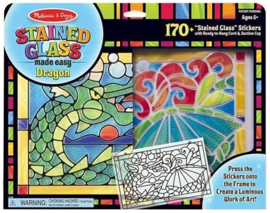 Melissa & Doug 19289 Stained Glass Made Easy Craft Kit - Dragon - TOYBOX Toy Shop