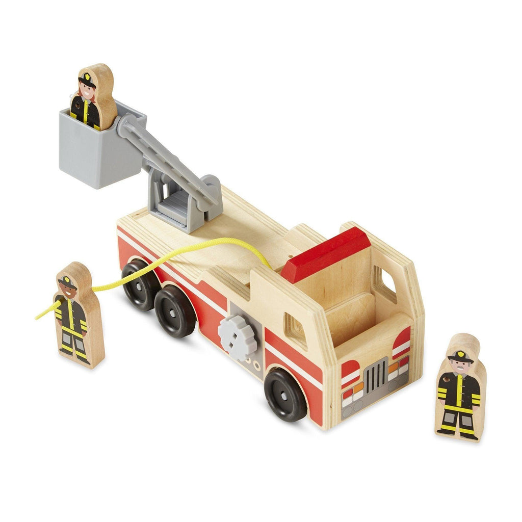 Melissa & Doug 19391 Classic Wooden Fire Truck Play Set - TOYBOX Toy Shop Cyprus