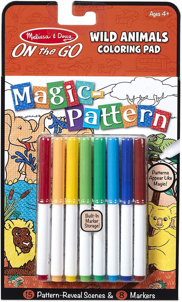 Melissa & Doug 40312 Magic-Pattern Wild Animals Colouring Pad - TOYBOX Toy Shop