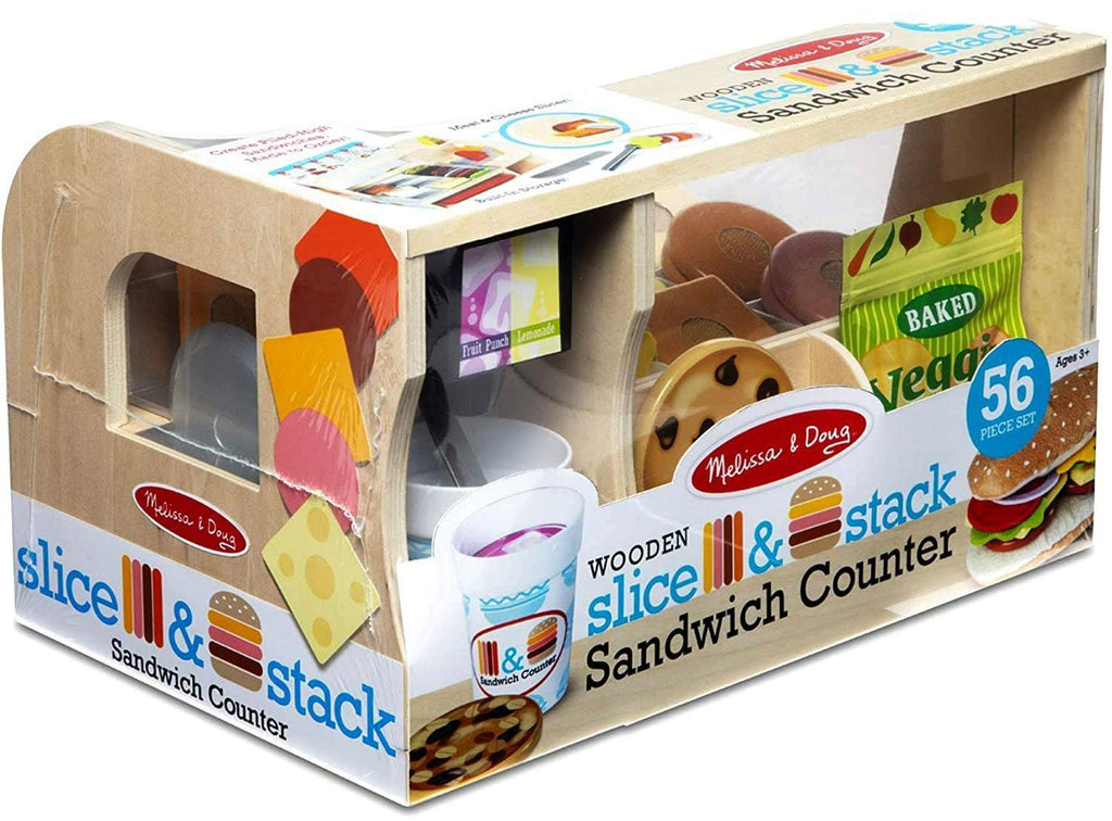 Melissa & Doug 41650 Wooden Slice & Stack Sandwich Counter - TOYBOX