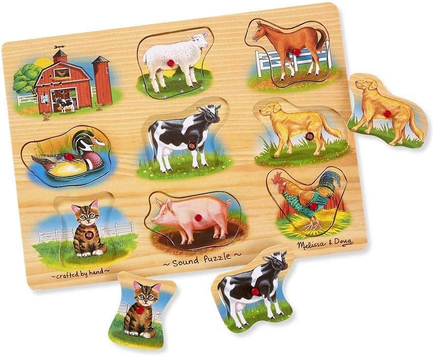 Melissa & Doug Classic Farm Sound Puzzle 8 Pieces - TOYBOX Toy Shop
